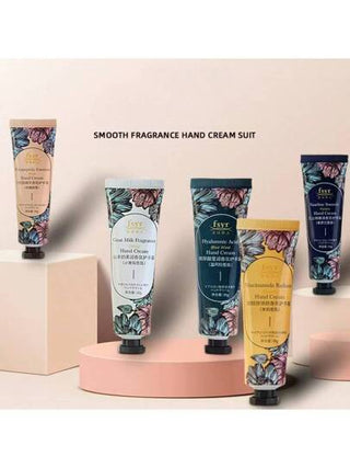 5 حبة مجموعة هدية كريم اليد المعطر - مع زبدة الشيا ، رطوبة لمدة 24 ساعة للأيدي الجافة ، مغذي ومرطب بفيتامين ه- والجليسرين ، خالي من