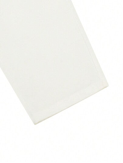 ملابس رجالي Manfinity Mode بناطيل عمل كاجوال واسعة القدمين باللون الواحد مع جيب