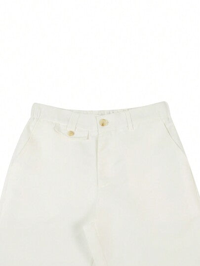 ملابس رجالي Manfinity Mode بناطيل عمل كاجوال واسعة القدمين باللون الواحد مع جيب