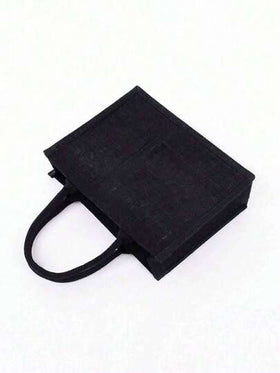 1/2/3/4/5/6/8 قطعة/مجموعة حقيبة يد من الكتان الأسود، يمكن تصميمها DIY لتحفيز الخيال، بسيطة وأنيقة، حقيبة هدية شخصية لوصيفات العروس، حقيبة مستحضرات التجميل، حقيبة تخزين بسيطة للسفر، محفظة مستحضرات تجميل ذات لون واحد، حقيبة مستحضرات تجميل للسفر سعة كبيرة