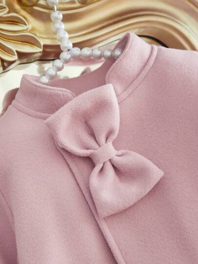 SHEIN جاكيت وقبعة سادة أنيقة للبنات الصغيرات, موسم الخريف/الشتاء