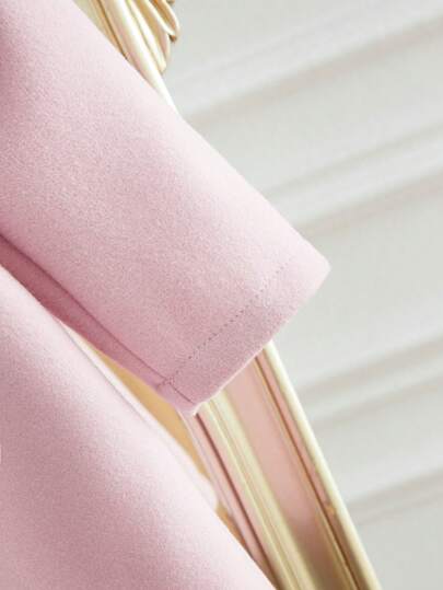 SHEIN جاكيت وقبعة سادة أنيقة للبنات الصغيرات, موسم الخريف/الشتاء