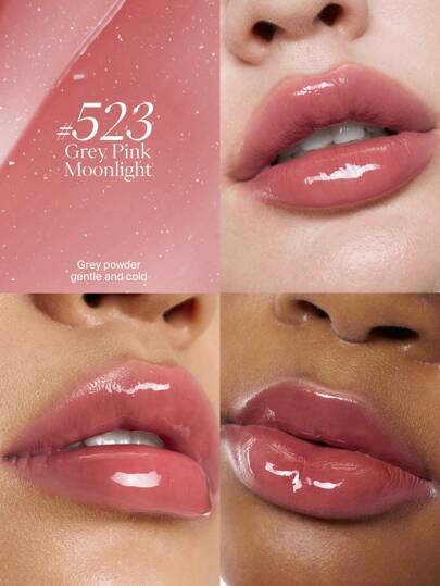 JOOCYEE أحمر الشفاه المرطب الرائع باللون الوردي الرمادي (Glazed Rouge 523) للعناية بالشفاه المرطبة والترطيب والملئ الطويل الأمد والذي لا يترك أثرًا على الشفاه