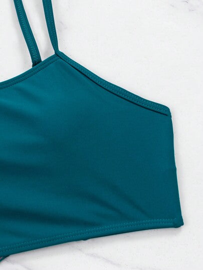 SHEIN Swim ملابس سباحة من السترة الراكبة بلون واحد والشورت المطبع بالزهور وغطاء صيفي للمرأة