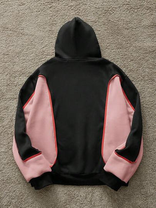 Manfinity Unisex بلوزة بقلنسوة رجالي منسوج بأكمام طويلة للاستخدام اليومي الكاجوال، فضفاضة ومريحة