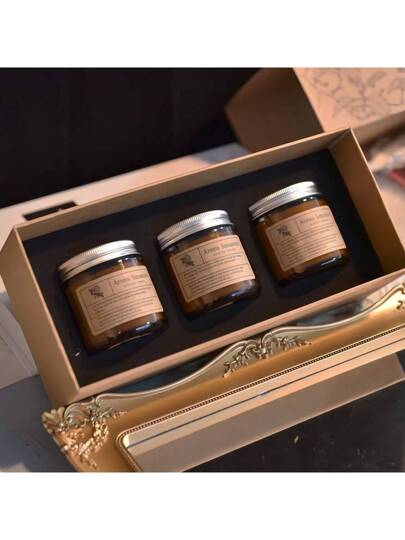 مجموعة 4 قطع / 3 مجموعات / صندوق و 1 مجموعة / صندوق من شموع العطور الرومانسية، عطر نباتي طبيعي خالي من الدخان، شموع عطرية من شمع الصويا الطبيعي، عطر طويل الأمد للاستخدام في الحمام والمنزل، عطر زهري غني، مناسبة للأعراس والهدايا التذكارية