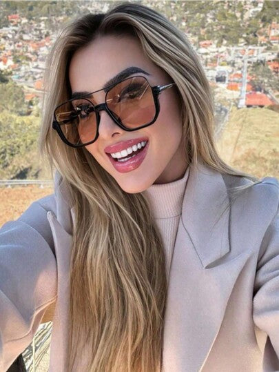 نظارات نسائية متعددة الأضلاع ذات جسرين قطعة واحدة، نظارات أنيقة للنساء، نظارة للسيدات، خريف وشتاء، إكسسوارات شاطئ، أساسيات Y2K، هدايا كاجوال للأعمال للصيف، إجازة الشاطئ، الخارج، Stvel Pre St، أسلوب للعودة إلى المدرسة