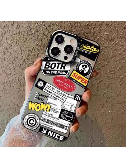 حافظة هاتف مقاومة للصدمات متوافقة مع iPhone 11 12 13 14 11 Pro Max 12 Pro Max 13 Pro Max 14 Pro Max XR 15 15 PRO 15 PRO MAX , Galaxy A05 A15 A25 A35 A55 S23 S24، غطاء شفاف أسود بطباعة عناصر عيد الهالوين والبناء والمناظر الليلية ، مادة IMD