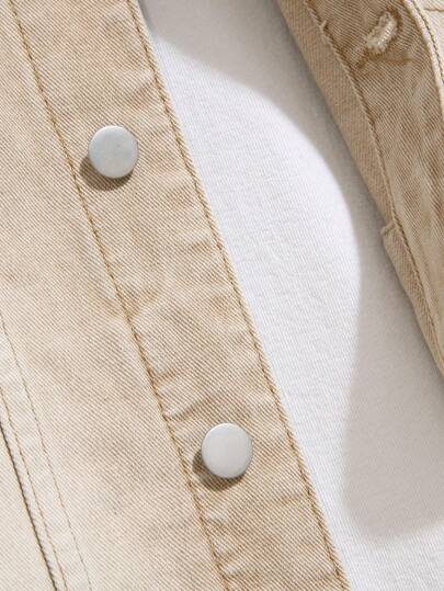 Manfinity Homme معطف جينز كاجوال مغسول للرجال للخريف