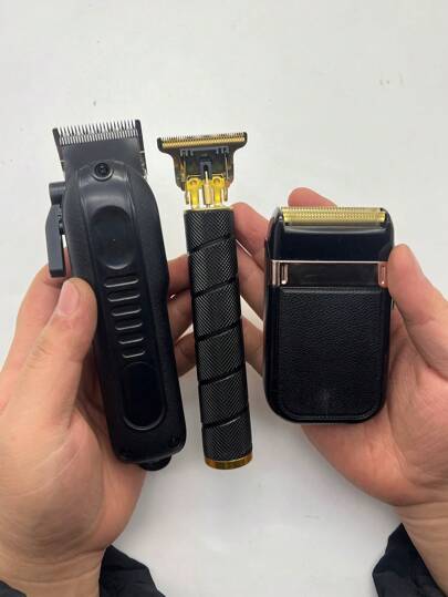 مجموعة ماكينة حلاقة كهربائية قابلة للشحن عبر USB وماكينة تشذيب اللحية، طقم ماكينة حلاقة الشعر - هدية مثالية للأب، الحبيب، عيد الميلاد، المناسبات