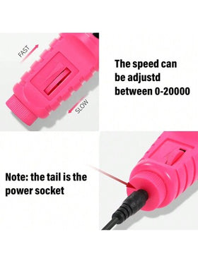 جهاز تنظيف الأظافر الكهربائي المحمول، يعمل بالطاقة من منفذ USB، طقم ملف أظافر كهربائي احترافي، مناسب للأظافر الأكريليك والجل - تنظيف وتلميع سهل - أداة عناية بالأظافر فعالة وسهلة الاستخدام، أداة تلميع وتشكيل الأظافر، مناسبة للاستخدام المنزلي والصالون، ل...