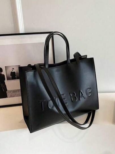حقيبة بسعة كبيرة بشكل أناقة مع طباعة حرفية، لون بسيط عادي حقيبة كروسبودي، حقيبة يد نسائية حقيبة كتف محفظة، شنطة عمل أنيقة عصرية للمكتب