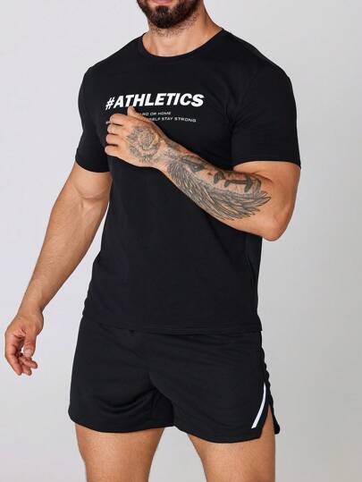 Manfinity Sport Corelite تي شيرت رياضي أنيق بأسلوب صديق للرجال للارتداء اليومي