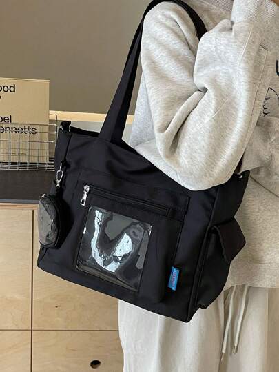 حقيبة يد شفافة كبيرة السعة مع محفظة نقود، حقيبة ظهر كورية جديدة متعددة الجيوب، حقيبة كروس متعددة الوظائف عادية، حقيبة كانفاس متوسطة الحجم، حقيبة تسوق شفافة من البي في سي، حقيبة شاطئ