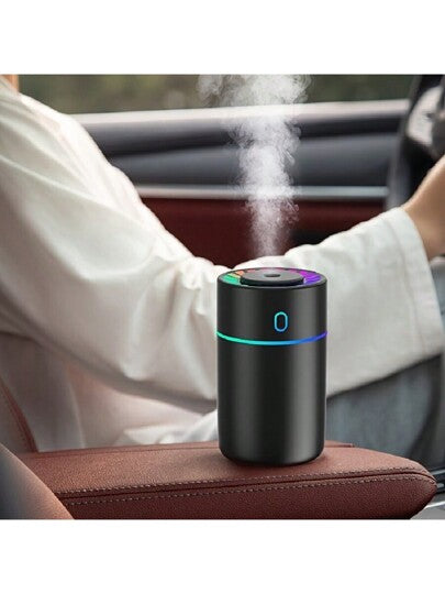 زجاجة رذاذ مصغرة متعددة الوظائف تعمل بالكهرباء بمأخذ USB للسيارة، سعة 350 مل، من مادة ABS، مرطب بضوء ليلي وضوء جو ب-7 ألوان ، مبخر زيوت طبيعية، منقي للهواء، إكسسوارات مكتبية ومنزلية للمنزل والمكتب والنوم والسيارة والبار، هدية مناسبة للنساء