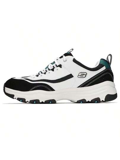 Skechers أحذية رياضية رباط رجالية D'LITES 1.0، بتصميم باندا، ذات نعل ناعم ومريح، منخفضة الرقبة، خفيفة الوزن، ماصة للصدمات، مناسبة للسفر والتنقل والارتداء اليومي.-WBK