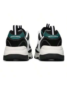 Skechers أحذية رياضية رباط رجالية D'LITES 1.0، بتصميم باندا، ذات نعل ناعم ومريح، منخفضة الرقبة، خفيفة الوزن، ماصة للصدمات، مناسبة للسفر والتنقل والارتداء اليومي.-WBK