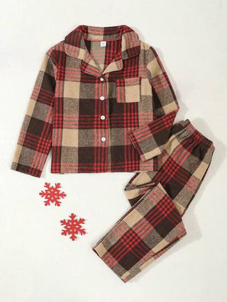 بيجاما مجموعة بيجاما مكونة من 2 قطعة من سترة كارديجان بياقة مربعة الأحمر والكلاسيكي وبنطال طويل كاجوال مريح للفتيات في سن المراهقة