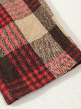 بيجاما مجموعة بيجاما مكونة من 2 قطعة من سترة كارديجان بياقة مربعة الأحمر والكلاسيكي وبنطال طويل كاجوال مريح للفتيات في سن المراهقة