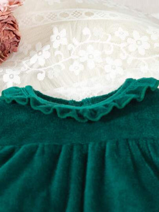 SHEIN بيجاما وحللة طويلة الأكمام من ال-فلفيت الوردي الجميلة للرضع