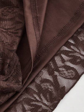 SHEIN MOD تنورة نسائية بيج فاتح مكسرة بتفاصيل الدانتيل ذات شق جانبي، ملابس لحفلات رأس السنة والكريسماس والحفلات والإجازات على الشاطئ، ملابس نسائية للشارع، ملابس نسائية لعيد الحب