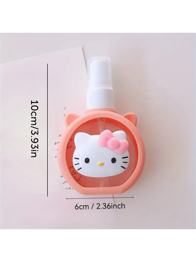 Sanrio 1 قطعة زجاجة سانريو متعددة الوظائف بسعة 55 مل، زجاجة رذاذ بلاستيكية صغيرة محمولة ذات غطاء سيليكون، رذاذ دقيق للتجميل وتعبئة المياه، للديكور المنزلي والحمام في الصيف