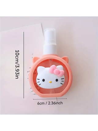 Sanrio 1 قطعة زجاجة سانريو متعددة الوظائف بسعة 55 مل، زجاجة رذاذ بلاستيكية صغيرة محمولة ذات غطاء سيليكون، رذاذ دقيق للتجميل وتعبئة المياه، للديكور المنزلي والحمام في الصيف