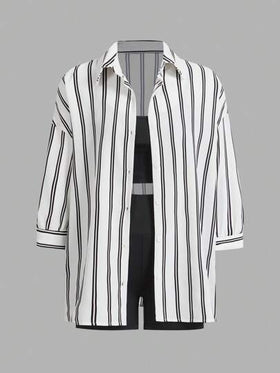 SHEIN Essnce مجموعة ملابس رياضية عادية للنساء 3قطع - ملابس علوية بلا أكمام، شورت ضيق، وقميص للرياضة الخارجية الصيفية، الدراجات، التنس، السفر