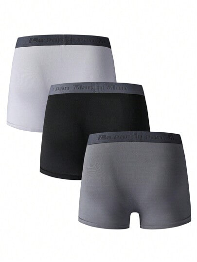 Manfinity Underwear&Sleepwear Basics 3 حزمة سروال داخلي للرجال مع خصر بتباين البنية السيطة