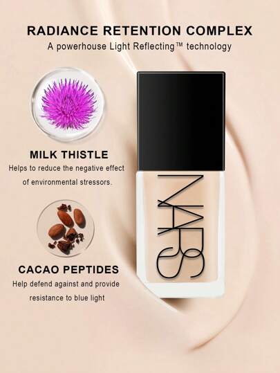 Nars أساس نارس المضيء - مكياج متطور - أساس هجين للعناية بالبشرة - 30 مل/1 أونصة سائلة. #-فاتح 2