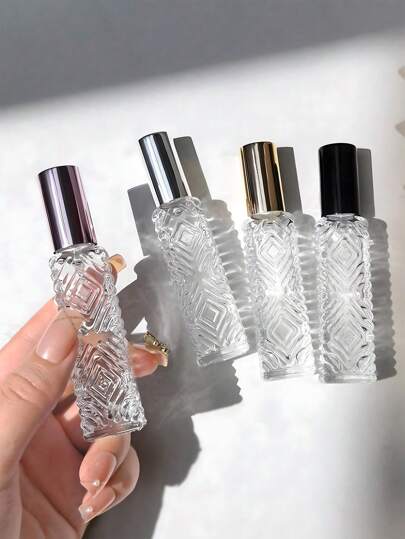 زجاجة رش بحجم 12مل ذات نقش ماسي، زجاجة لتفريغ العطر، زجاجة سفر، هدية عيد الميلاد