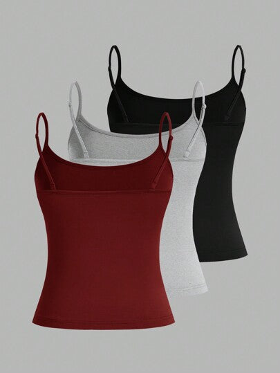 EZwear خزّامات سيدات ضيقة التثبيت، كروب توب بدون أكمام باللونين الأسود والرمادي وبرغندي، إطلالة جذابة ومناسبة للصيف
