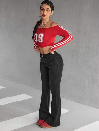 PETITE بنطلون جينز بسيط مع جيوب وأزرار أمامية، ملابس كاجوال للاستخدام اليومي للنساء