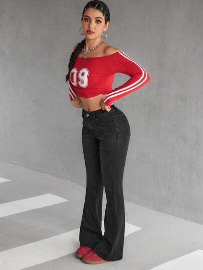 PETITE بنطلون جينز بسيط مع جيوب وأزرار أمامية، ملابس كاجوال للاستخدام اليومي للنساء