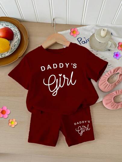 SHEIN طقم قميص وشورت كاجوال وبسيط للبنات الرضع، مناسب للصيف