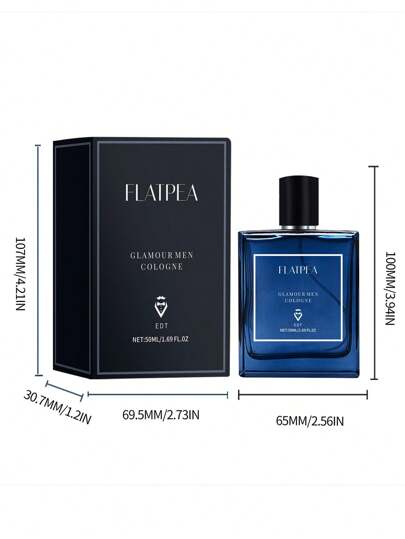عطر للرجال 50مل رائحة أزرق سماوي، عطر فاخر وطويل الأمد ، رائع للمواعدة والأعمال والطلاب ، هدية للحبيب