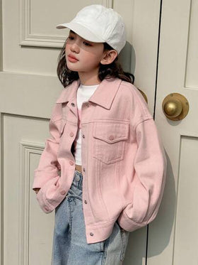 Dazy Kids جاكيت كاجوال طويل الأكمام ذو أزرار أمامية وجيوب للبنات المراهقات رمضان