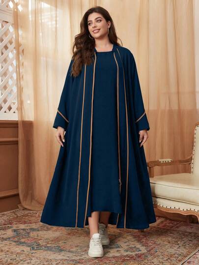 Al Najma فستان عباية عربي بقصة مزركشة ألوان مناسب للأحجام الكبيرة، أنيق وعفيف ، عباءة