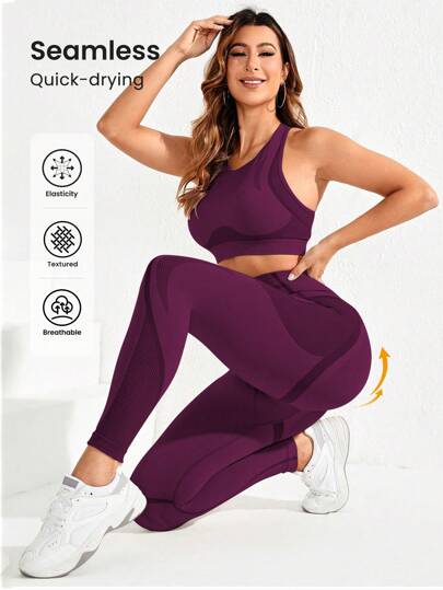 SHEIN Core Rhythm مجموعة رياضية من قطعتين (ملابس علوية قطنية بلا أكمام وشورت) بخامة مرنة وناعمة، أبيض للمرأة