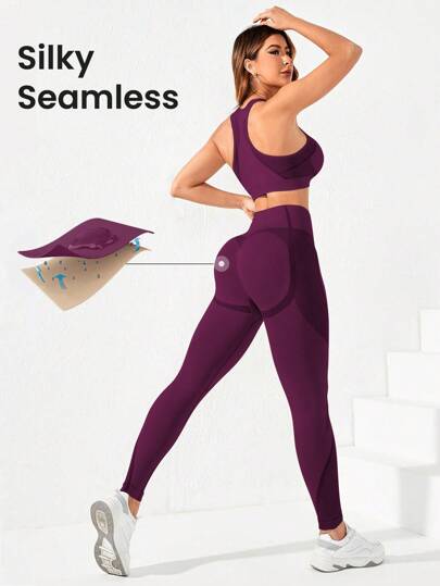 SHEIN Core Rhythm مجموعة رياضية من قطعتين (ملابس علوية قطنية بلا أكمام وشورت) بخامة مرنة وناعمة، أبيض للمرأة