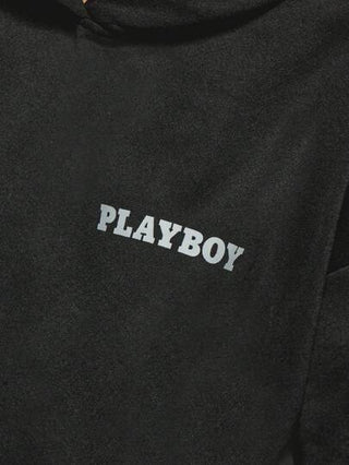 MISSGUIDED Missguided x Playboy حلقة جامعي طبعة غرافيك طباعة رجعية هوديي سترة قميص ثقيل تصميم الزلاجة النمط كلاسيكي أسلوب الحياة اللباس الشارع غير نظامي بيان قطعة الموضة شتاء خريف