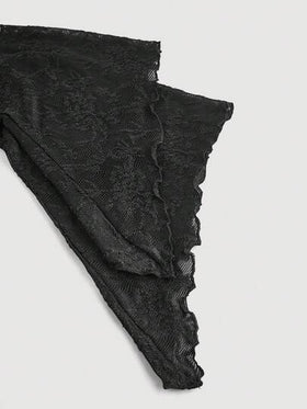 SHEIN MOD ملابس علوية نسائية بأكمام جرس وكشكشة على الكتف وذيل مزين بالدانتيل، طراز كلاسيكي، مناسبة للحفلات والسهرات، مثالية لرأس السنة وعيد الحب
