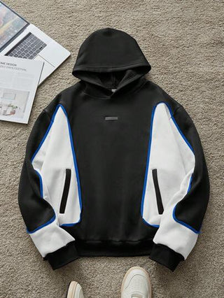 Manfinity Unisex سترة كاجوال طويلة الأكمام مزودة بقبعة مصنوعة من الصوف بتصميم مروع،فضفاضة وأنيقة للارتداء اليومي