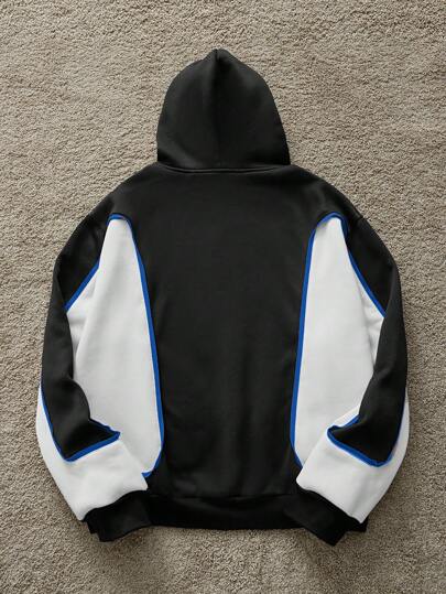 Manfinity Unisex سترة كاجوال طويلة الأكمام مزودة بقبعة مصنوعة من الصوف بتصميم مروع،فضفاضة وأنيقة للارتداء اليومي