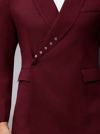 Manfinity Bizformal بدلة رجالية بقميص أكمام طويلة باللون الواضح مع أزرار أمامية وجيب وبنطلون طويل مجموعة بسيطة