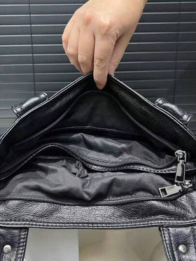 حقيبة يد أنيقة عتيقة عصرية ومريحة للسيدات، حقيبة دراجة نارية شخصية Y2K ، حقيبة كتف/متقاطعة جلد مغسول مزيف بأسلوب الشارع، مناسبة للعمل والتنقلات والمواعدة والحفلات، سعة كبيرة متعددة الجيوب، باللون الأسود، حقيبة Y2k