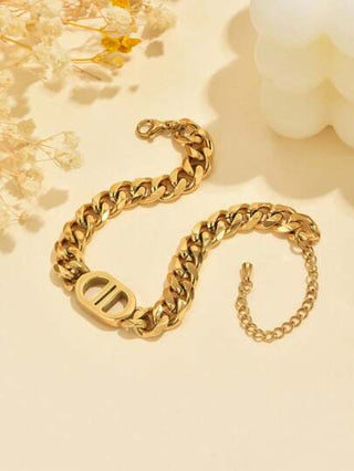 TONSI طقم عقد وسوار من السلسلة المزدوجة من الصلب اللامع، أنيق وعصري ومتعدد الإستخدامات، مناسب للاحتفالات والمناسبات الراقية