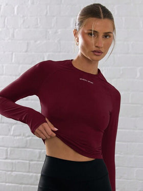 Musera Sport ملابس علوية رياضية قصيرة بأكمام طويلة وفتحات للإبهام، مناسبة لرياضات البادل والتنس وبيكليبول والجيم والياقة البدنية في فصل الشتاء