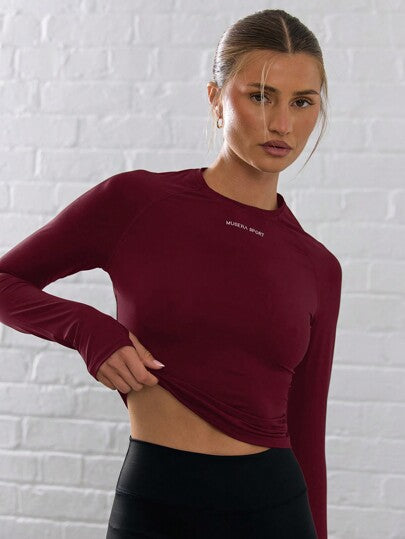Musera Sport ملابس علوية رياضية قصيرة بأكمام طويلة وفتحات للإبهام، مناسبة لرياضات البادل والتنس وبيكليبول والجيم والياقة البدنية في فصل الشتاء