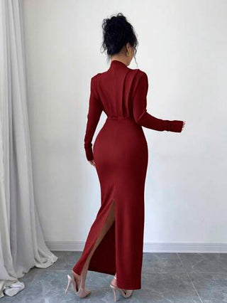 Firerie فستان طويل الأكمام بأكتاف متجمعة للنساء